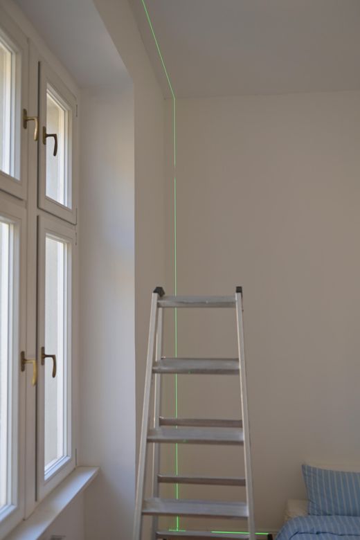 Laserausrichtung an der Wand