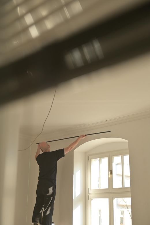 Fertig montierter Wellenvorhang