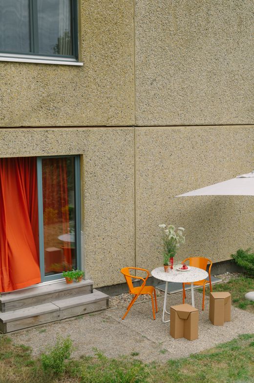 Frontale Außenansicht des Hauses